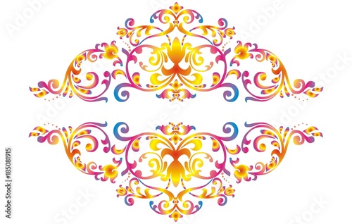 ornament floral colour vector