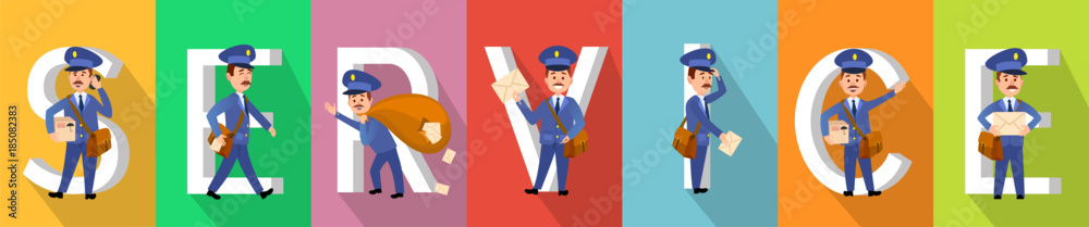 SERVICE Poster in Colours with Working Carriers SERVICE Poster in Colours with Working Carriers