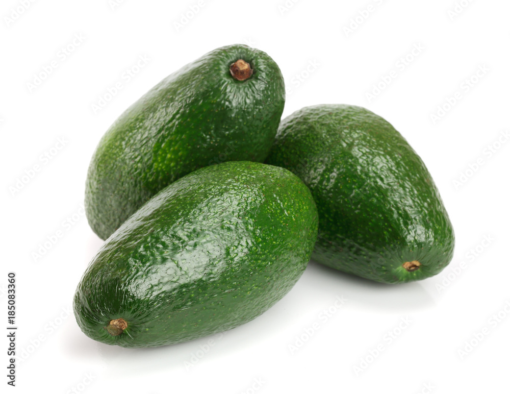 whole avocado isolated on white background close-up whole avocado isolated on white background close-up