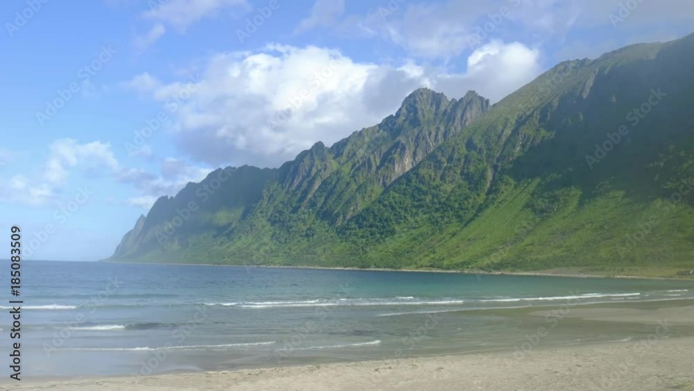Beautiful panorama of the sea beach The mountains. Beautiful panorama of the sea beach The mountains.