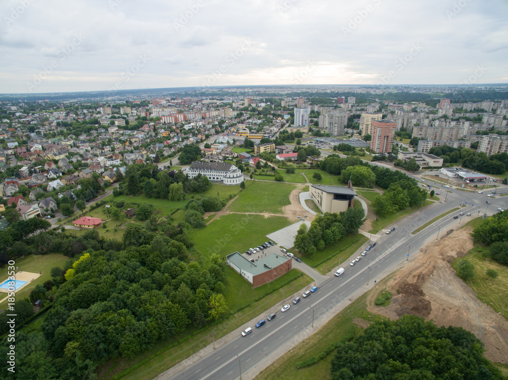 Eiguliai district aerial view in Kaunas Lithuania