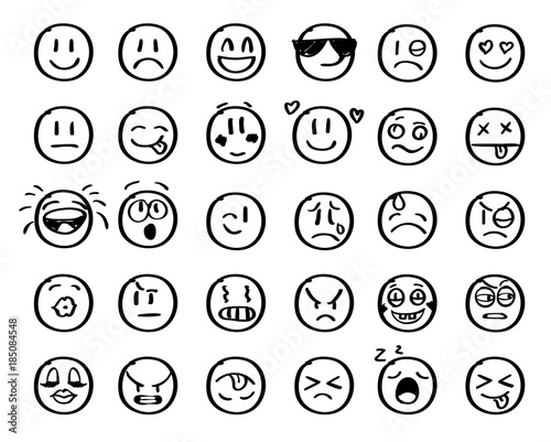 Modern outline style emoji icons collection. Premium quality symbols and sign web logo collection. Pack modern infographic logo and pictogram. Simple emoticons pictograms.