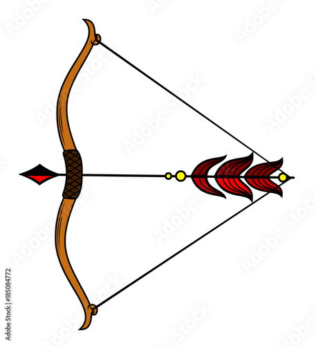 Bow with a stretched bowstring