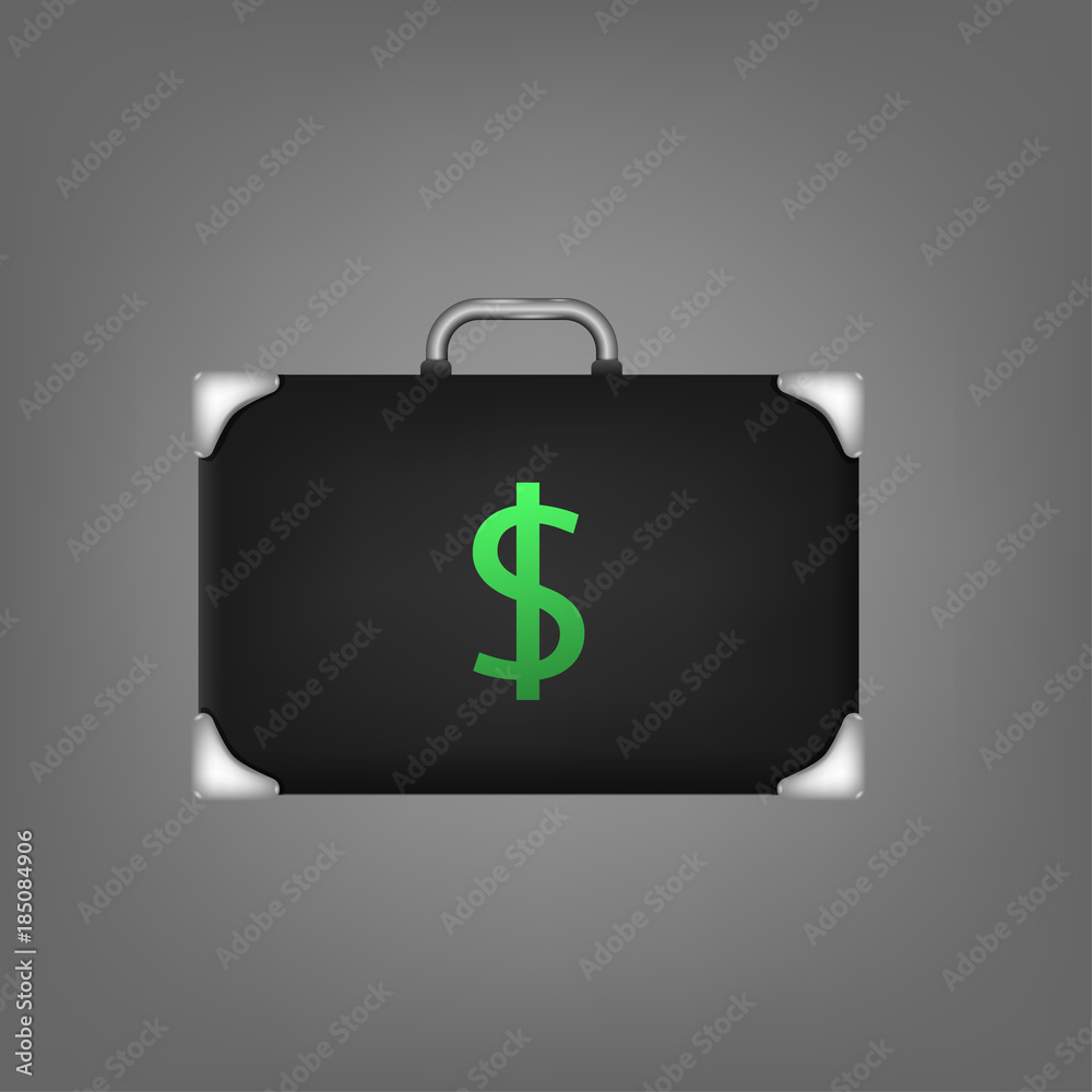 Suitcase with dollar sign