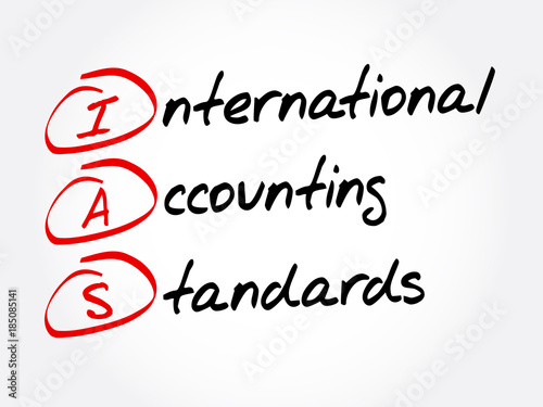 IAS - International Accounting Standards acronym, business concept background