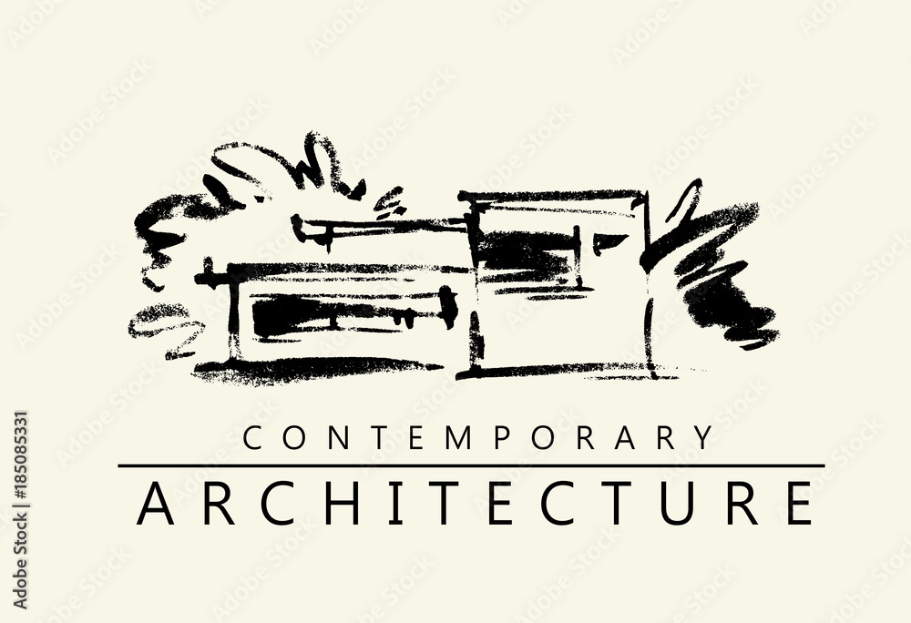House illustration. Architecture project logo.