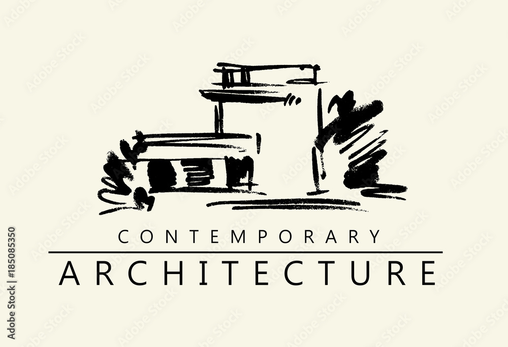 House illustration. Architecture project logo.