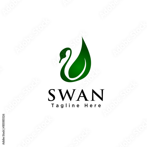 Green leaf swan logo