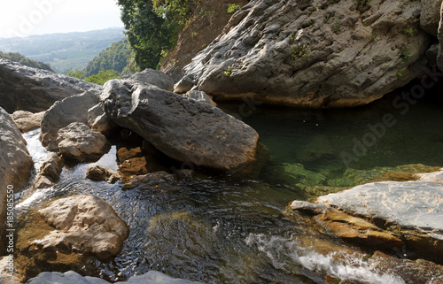 rocks and stream in costa verde Canyon 