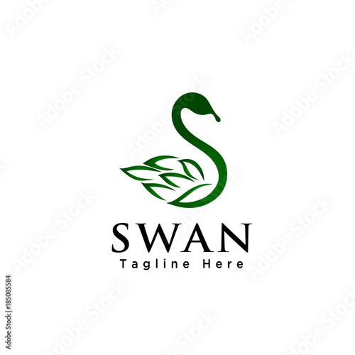 Line art elegant Swan logo
