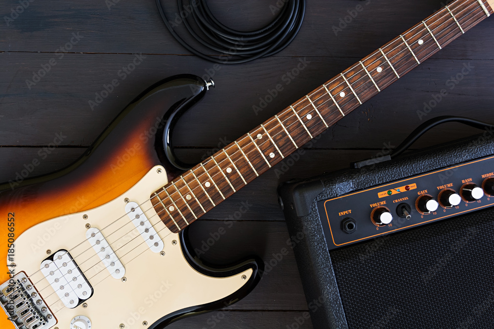 Fototapeta premium Electric guitar on dark background