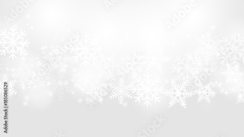 Abstract Snow Flake with Bokeh White and Gray Vector Backgrounds