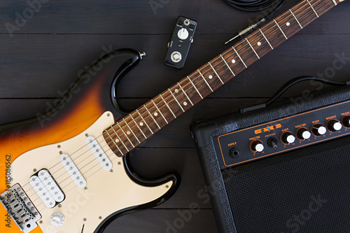 Electric guitar on dark background