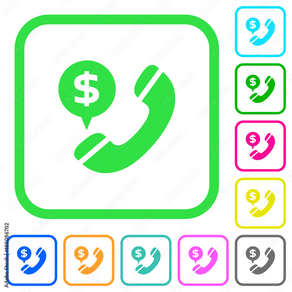Dollar commercial call vivid colored flat icons icons Dollar commercial call vivid colored flat icons icons