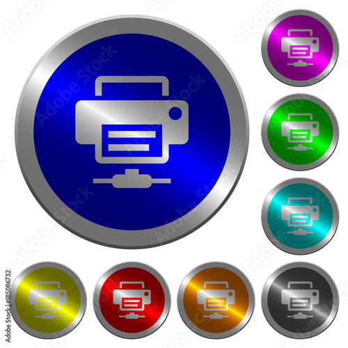 Network printer luminous coin-like round color buttons