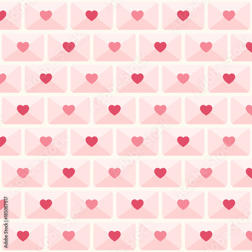 Cute primitive retro pattern with hearts