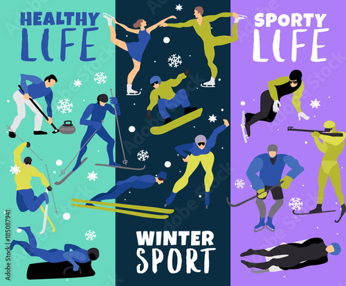 Winter Sports Vertical Banners