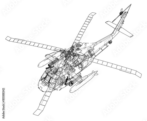 Helicopter outline. Military equipment