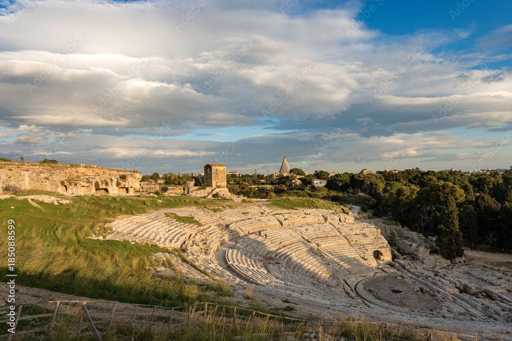 Fototapeta premium Greek Roman Theater in Syracuse - Sicily Italy