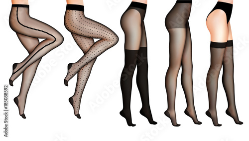 Female Legs And Stockings Realistic Illustration