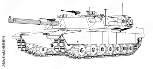 Blueprint of realistic tank