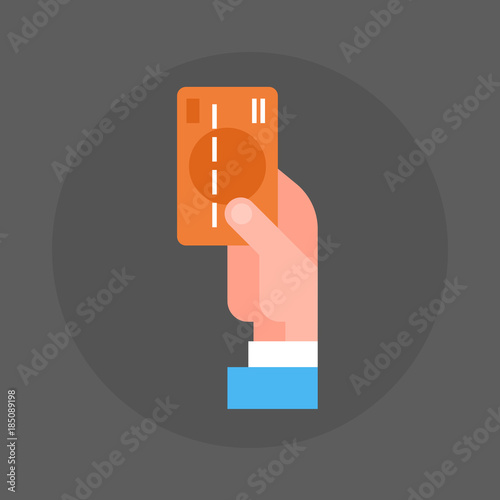 Business Man Hand Holding Credit Card Icon