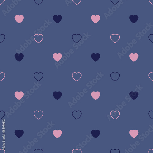 Abstract seamless pattern with hearts. Valetines day, birthday or girlish design.