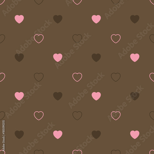 Abstract seamless pattern with hearts. Valetines day, birthday or girlish design.