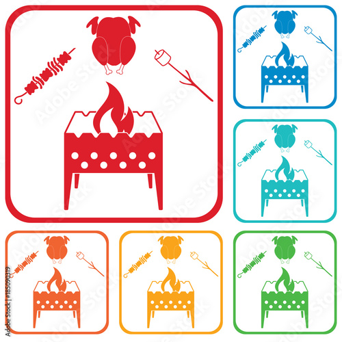 Brazier zephyr, kebab and chicken icon