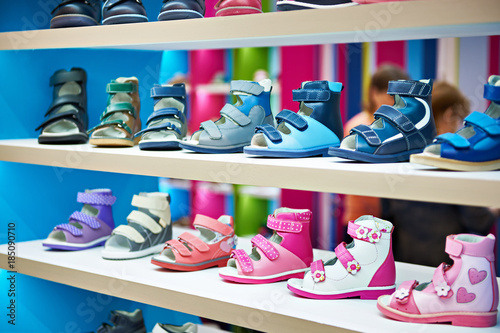 Child summer shoes in store