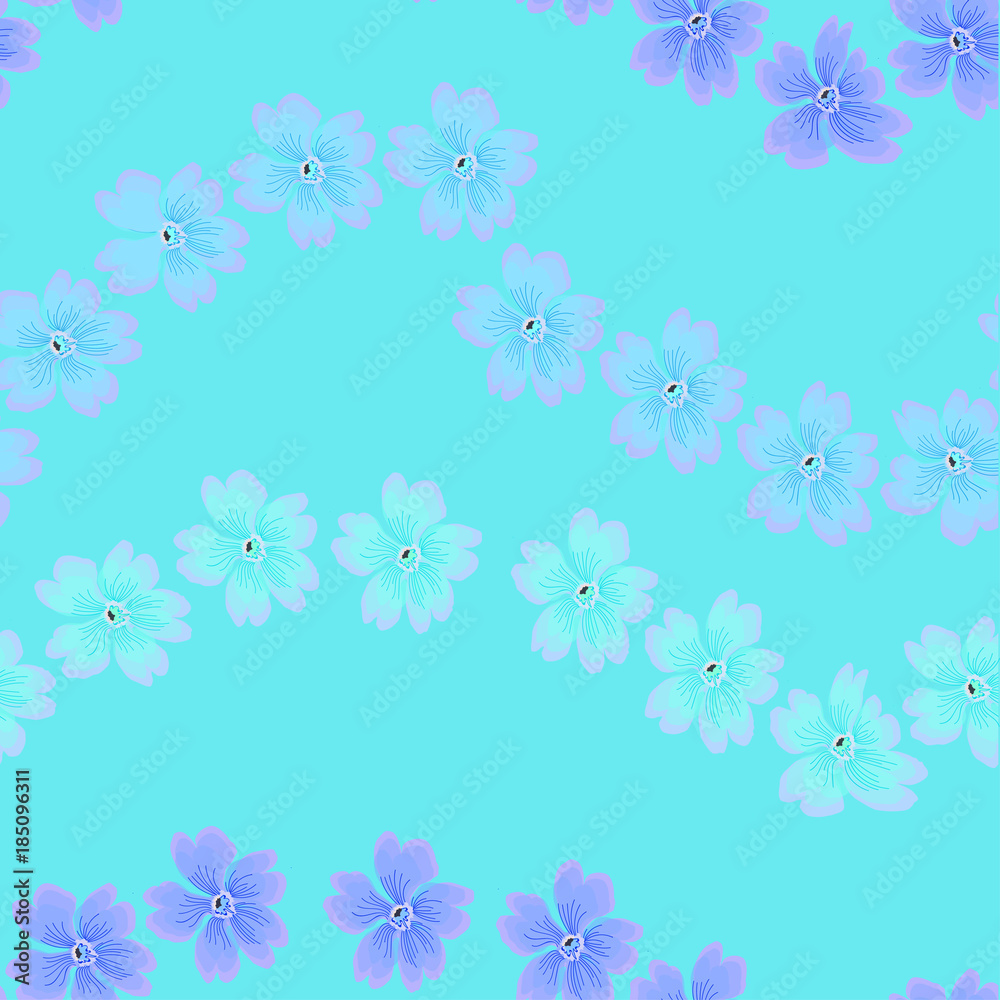 Raster seamless pattern flowers in pastel colors on a light background Raster seamless pattern flowers in pastel colors on a light background