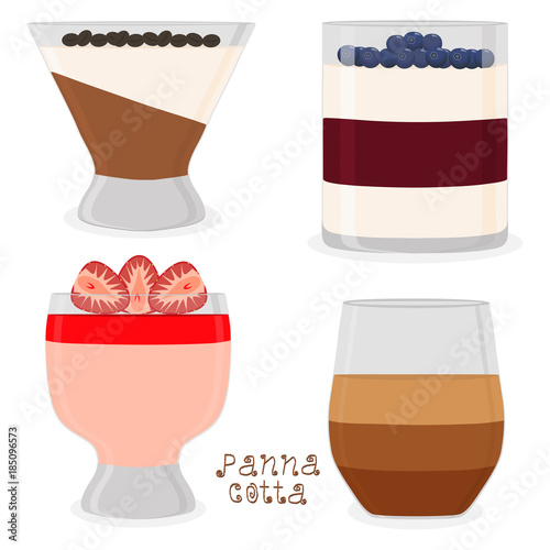Vector illustration for sweet panna cotta