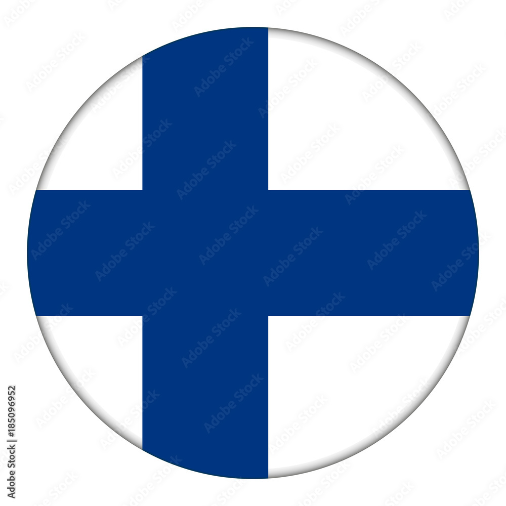 Fototapeta premium Flag of Finland, icon. Realistic color. Abstract concept. Vector illustration on white background.