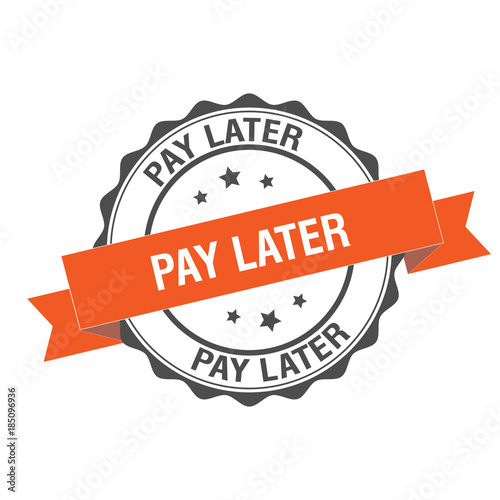 Pay later stamp illustration