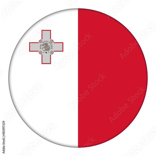 Flag of Malta, icon. Realistic color. Abstract concept. Vector illustration on white background.