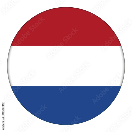 Flag of Netherlands, icon. Realistic color. Abstract concept. Vector illustration on white background.