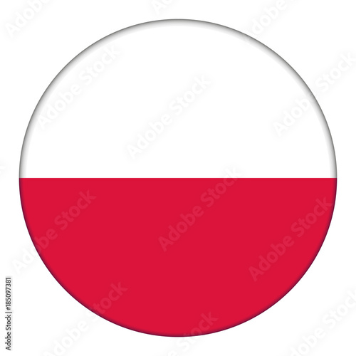 Flag of Poland, icon. Realistic color. Abstract concept. Vector illustration on white background.
