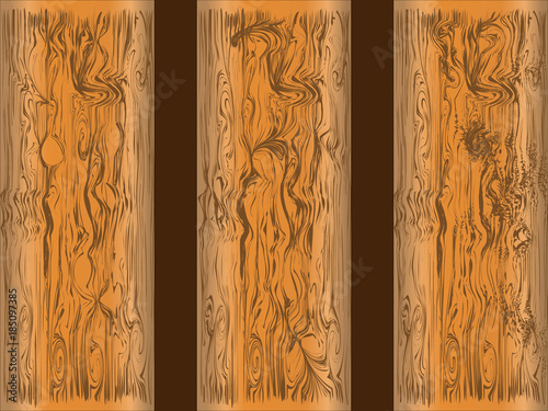 wooden plank brown pattern texture and gnarl line surface beautiful board for background. Vector illustration Eps10