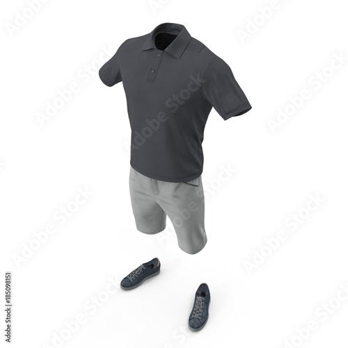 Casual Man Clothes on white. 3D illustration