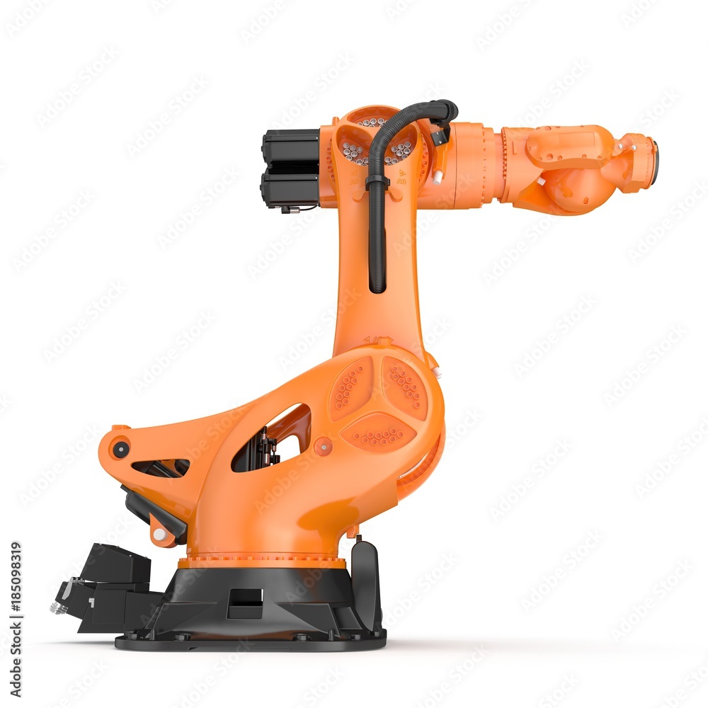 Industrial Robotic Arm isolated on white. 3D illustration Industrial Robotic Arm isolated on white. 3D illustration
