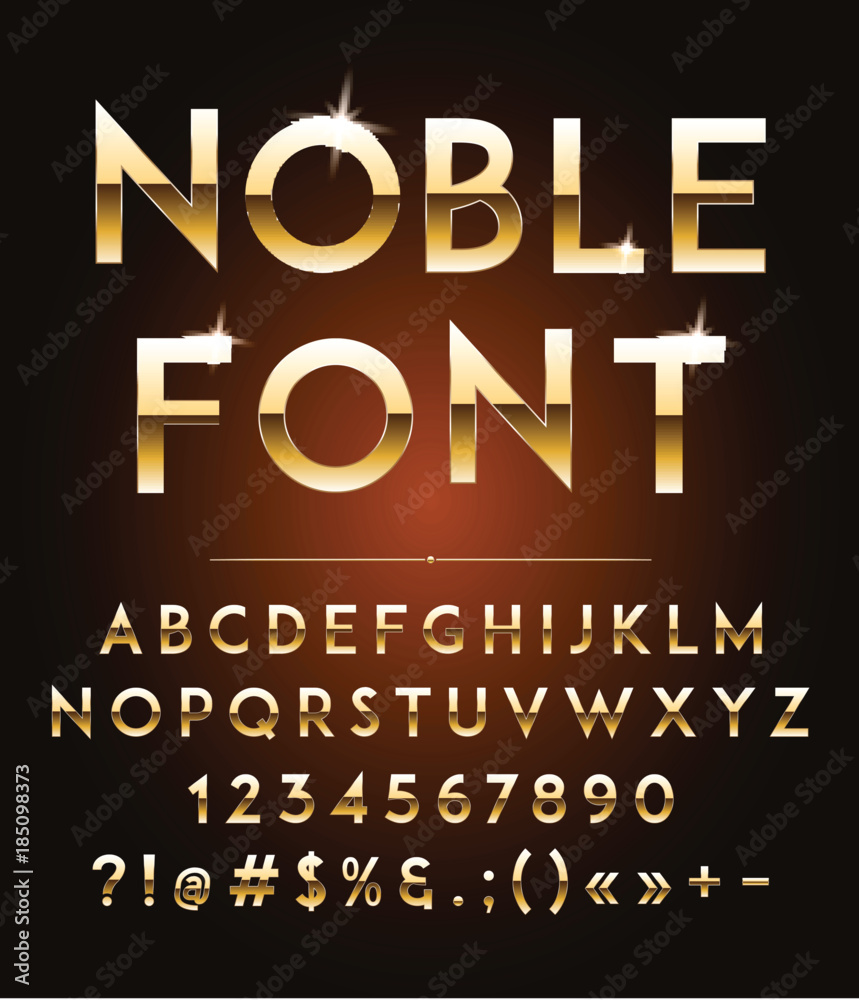 High quality gold-effect vector letters. Vector illustration