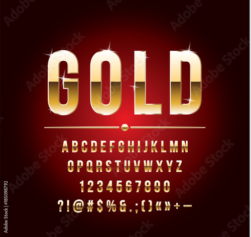 Obraz na płótnie High quality gold-effect vector letters. Vector illustration w salonie
