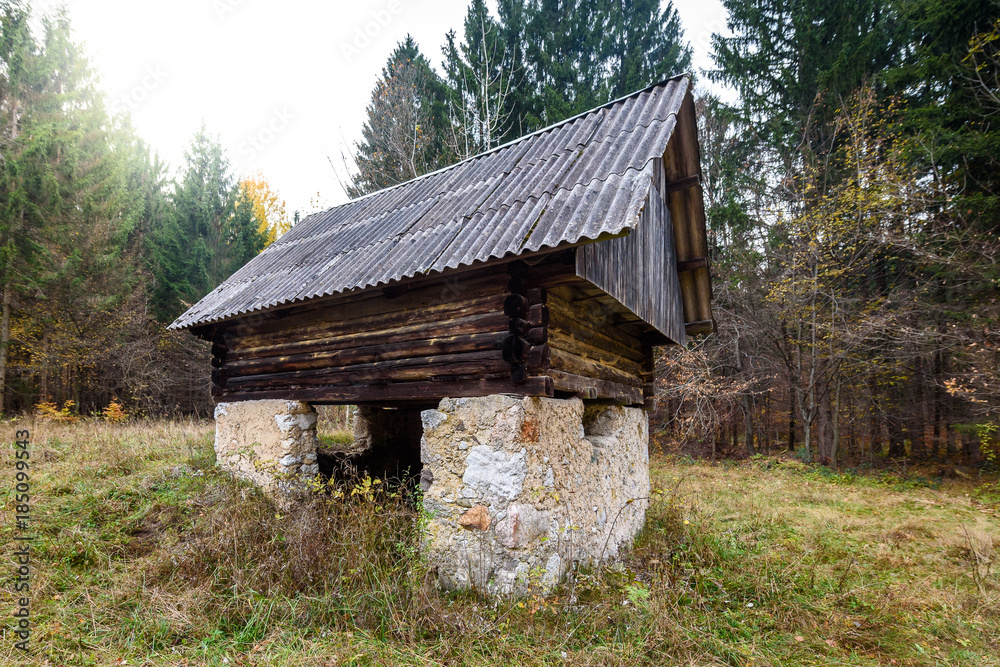 Abandoned old wooden house Cabin in the woods in Slovenia. Abandoned old wooden house Cabin in the woods in Slovenia.