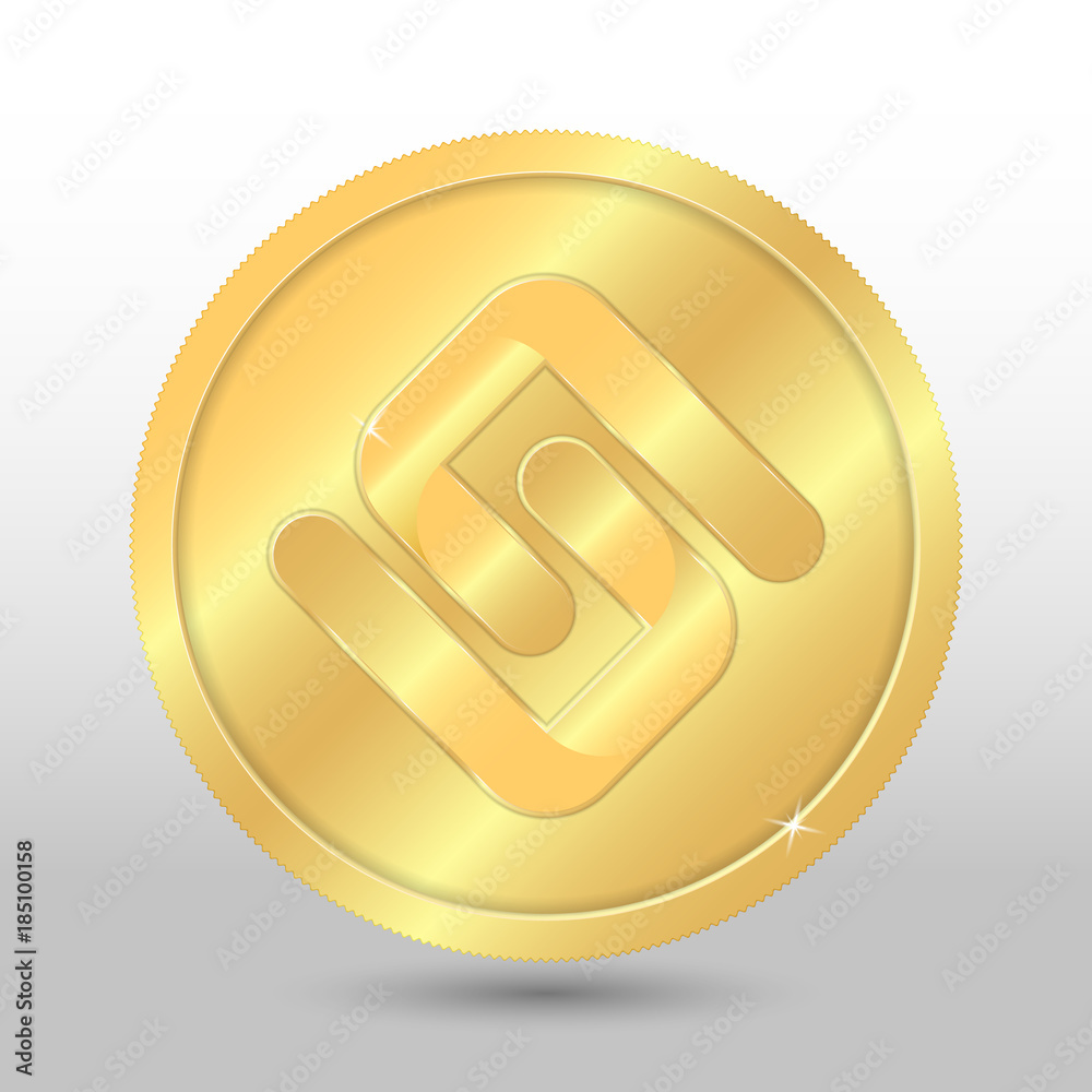 Gold pirl coin. Vector crypto currency illustration on a gray background  Stock Vector | Adobe Stock