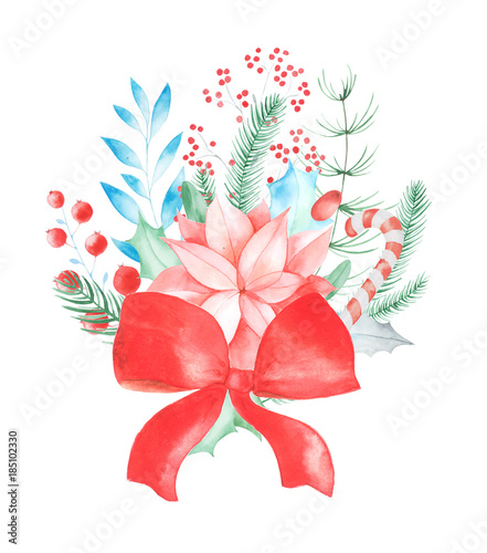 watercolor bouquet christmas photo