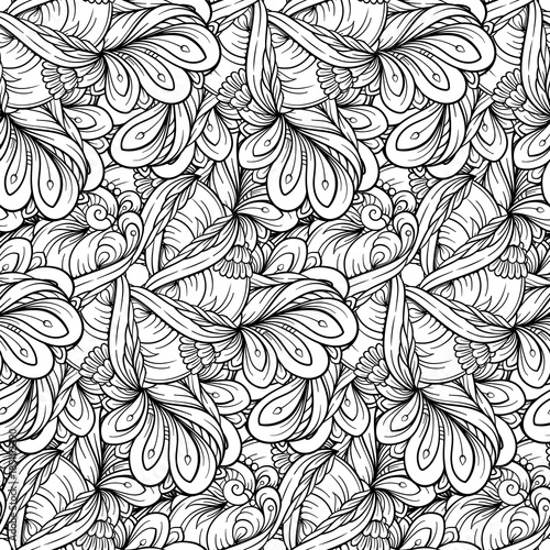 Ethnic black and white seamless pattern.