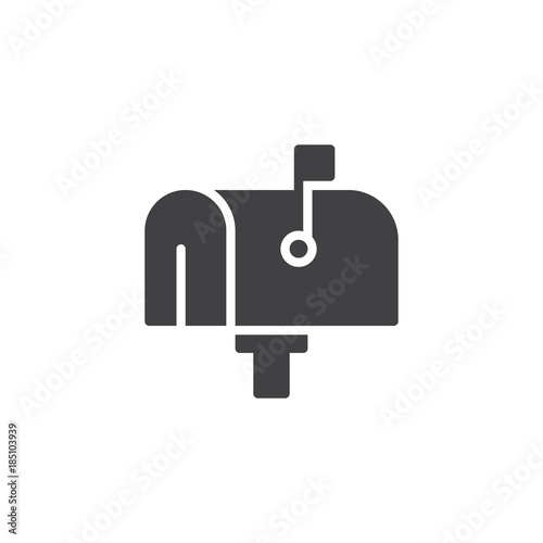 Mail box icon vector, filled flat sign, solid pictogram isolated on white. Symbol, logo illustration.