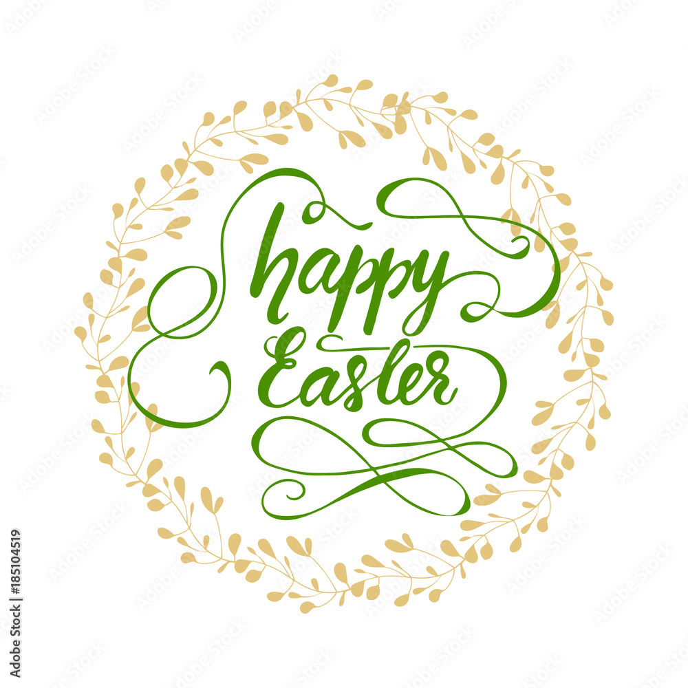 Greeting card design with lettering Happy Easter. Vector illustration. Greeting card design with lettering Happy Easter. Vector illustration.