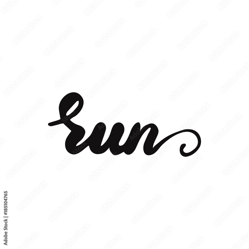 Lettering Run. Vector illustration. Lettering Run. Vector illustration.