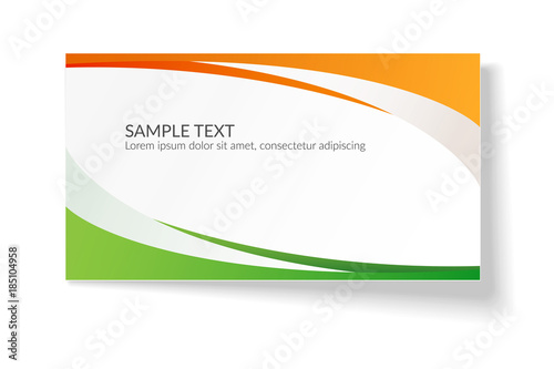 Card with abstract smooth wavy lines Orange and green stripes A bright creative element for the design of templates postcards advertisements posters Abstract decorative background for business Vector